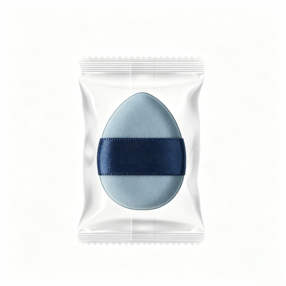 Cushion Puff with Egg-Shaped Ribbon – Individually Wrapped Set