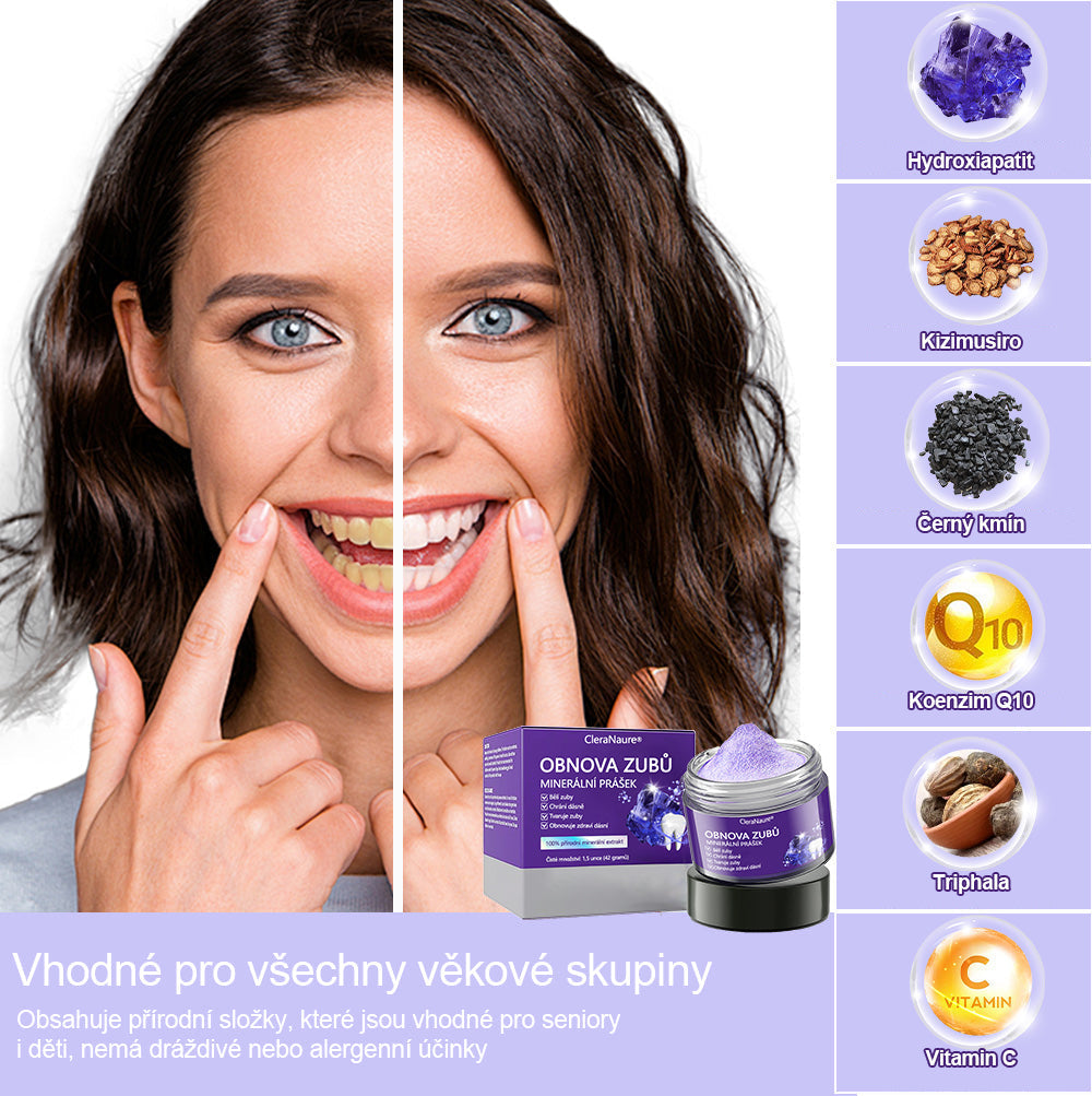 🦷CleraNature® Zubní minerální prášek na obnovu zubů🔮